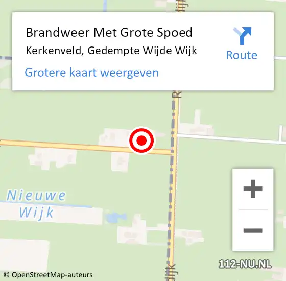 Locatie op kaart van de 112 melding: Brandweer Met Grote Spoed Naar Kerkenveld, Gedempte Wijde Wijk op 13 september 2013 07:56
