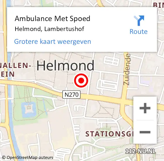 Locatie op kaart van de 112 melding: Ambulance Met Spoed Naar Helmond, Lambertushof op 17 augustus 2015 07:39