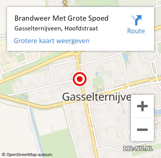 Locatie op kaart van de 112 melding: Brandweer Met Grote Spoed Naar Gasselternijveen, Hoofdstraat op 17 augustus 2015 07:40