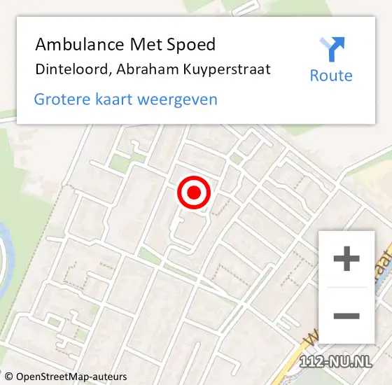 Locatie op kaart van de 112 melding: Ambulance Met Spoed Naar Dinteloord, Abraham Kuyperstraat op 17 augustus 2015 14:21