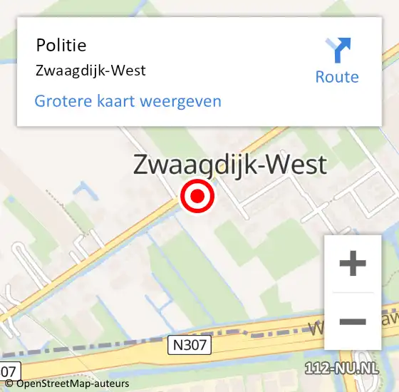 Locatie op kaart van de 112 melding: Politie Zwaagdijk-West op 17 augustus 2015 15:29