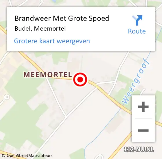 Locatie op kaart van de 112 melding: Brandweer Met Grote Spoed Naar Meemortel op 17 augustus 2015 15:48