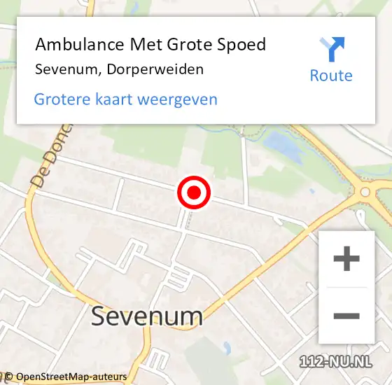 Locatie op kaart van de 112 melding: Ambulance Met Grote Spoed Naar Sevenum, Dorperweiden op 17 augustus 2015 15:57