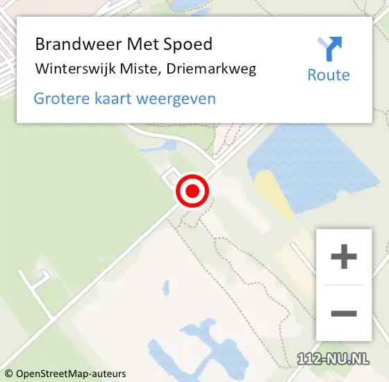 Locatie op kaart van de 112 melding: Brandweer Met Spoed Naar Winterswijk Miste, Driemarkweg op 17 augustus 2015 16:12