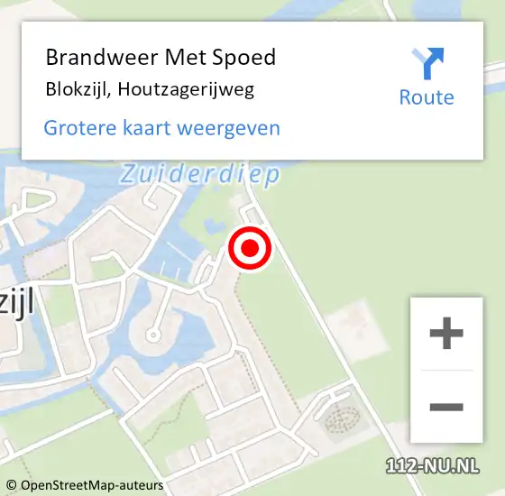 Locatie op kaart van de 112 melding: Brandweer Met Spoed Naar Blokzijl, Houtzagerijweg op 17 augustus 2015 21:51