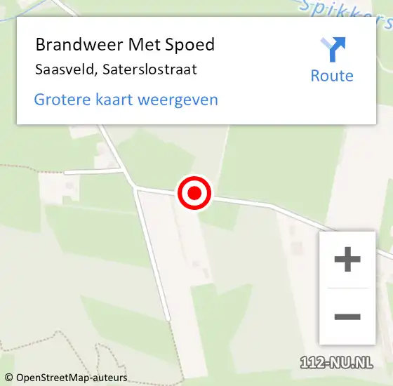 Locatie op kaart van de 112 melding: Brandweer Met Spoed Naar Saasveld, Saterslostraat op 17 augustus 2015 23:00