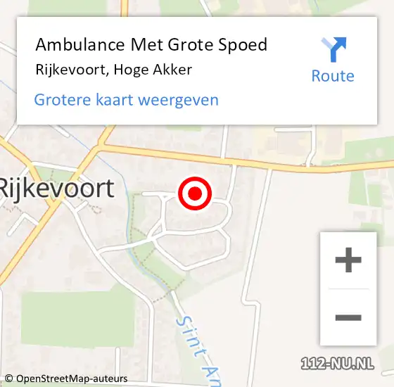 Locatie op kaart van de 112 melding: Ambulance Met Grote Spoed Naar Rijkevoort, Hoge Akker op 17 augustus 2015 23:52