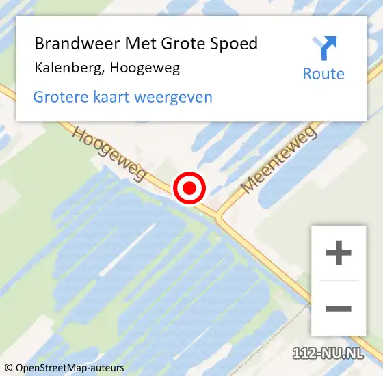 Locatie op kaart van de 112 melding: Brandweer Met Grote Spoed Naar Kalenberg, Hoogeweg op 17 november 2013 19:17