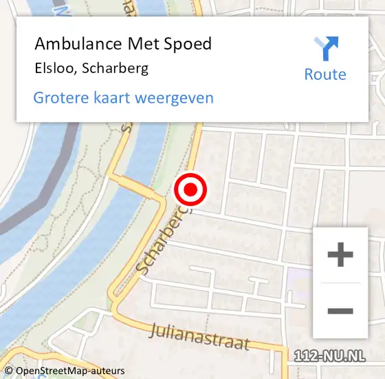 Locatie op kaart van de 112 melding: Ambulance Met Spoed Naar Elsloo, Scharberg op 18 augustus 2015 11:40