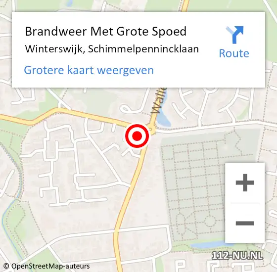 Locatie op kaart van de 112 melding: Brandweer Met Grote Spoed Naar Winterswijk, Schimmelpennincklaan op 18 augustus 2015 12:37