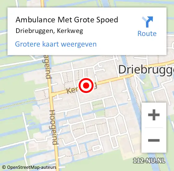 Locatie op kaart van de 112 melding: Ambulance Met Grote Spoed Naar Driebruggen, Kerkweg op 18 augustus 2015 16:37