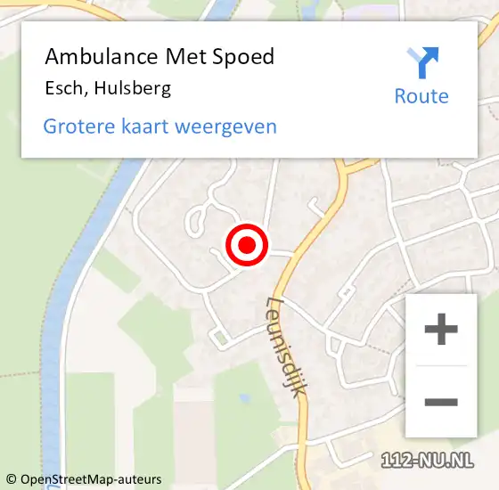 Locatie op kaart van de 112 melding: Ambulance Met Spoed Naar Esch, Hulsberg op 18 augustus 2015 20:59