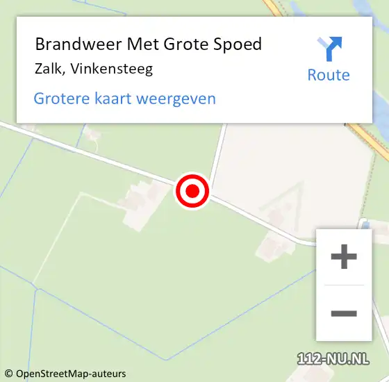 Locatie op kaart van de 112 melding: Brandweer Met Grote Spoed Naar Zalk, Vinkensteeg op 18 augustus 2015 22:29