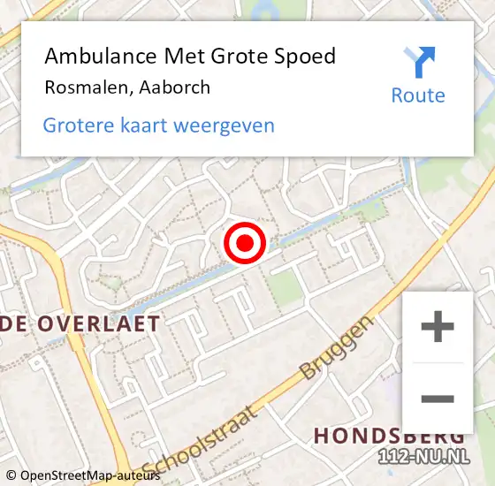 Locatie op kaart van de 112 melding: Ambulance Met Grote Spoed Naar Rosmalen, Aaborch op 19 augustus 2015 07:20