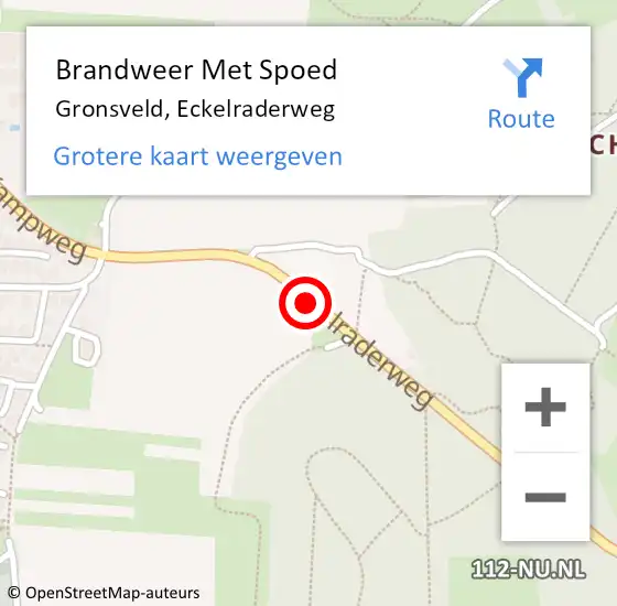 Locatie op kaart van de 112 melding: Brandweer Met Spoed Naar Gronsveld, Eckelraderweg op 19 augustus 2015 07:41