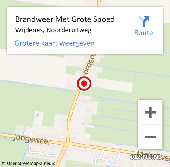 Locatie op kaart van de 112 melding: Brandweer Met Grote Spoed Naar Wijdenes, Noorderuitweg op 19 augustus 2015 07:47