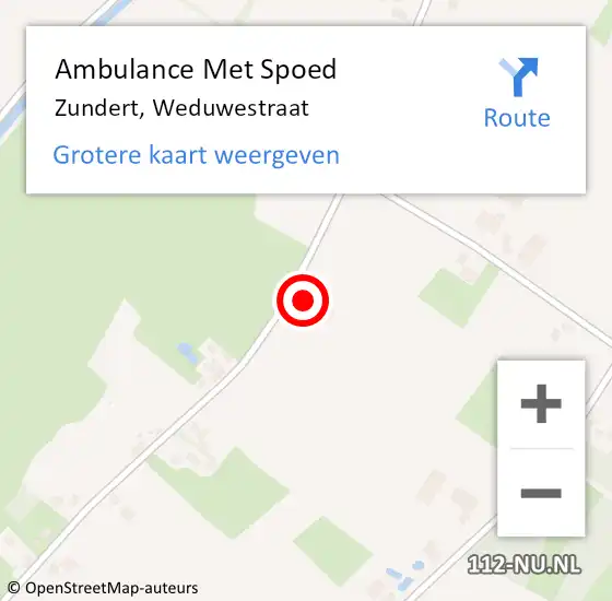 Locatie op kaart van de 112 melding: Ambulance Met Spoed Naar Zundert, Weduwestraat op 19 augustus 2015 08:20