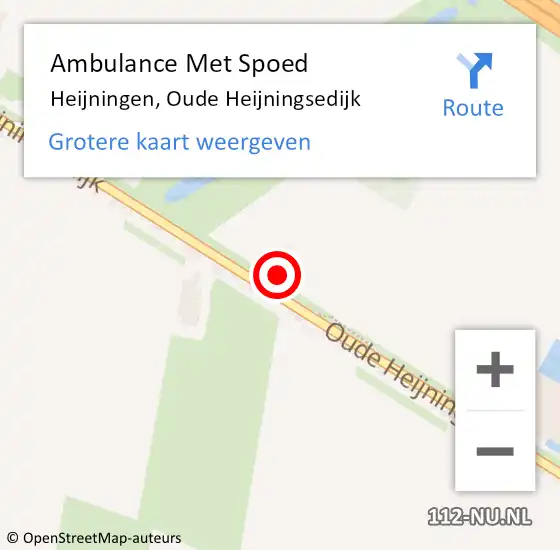 Locatie op kaart van de 112 melding: Ambulance Met Spoed Naar Heijningen, Oude Heijningsedijk op 19 augustus 2015 11:35