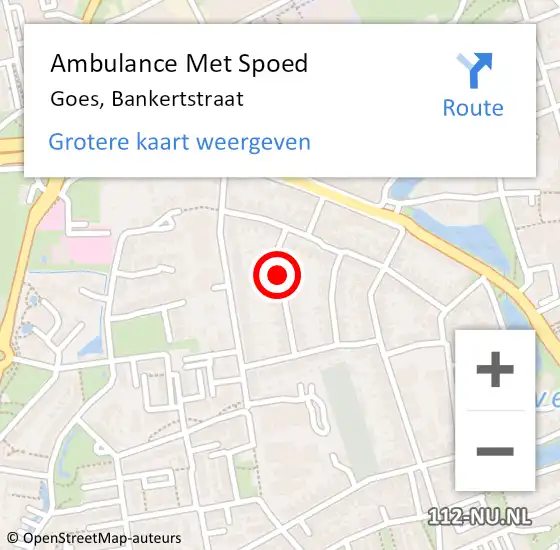 Locatie op kaart van de 112 melding: Ambulance Met Spoed Naar Goes, Bankertstraat op 19 augustus 2015 14:30