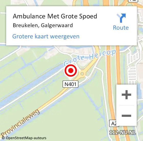 Locatie op kaart van de 112 melding: Ambulance Met Grote Spoed Naar Breukelen, Galgerwaard op 19 augustus 2015 14:50