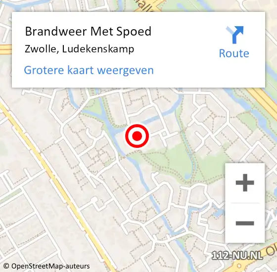 Locatie op kaart van de 112 melding: Brandweer Met Spoed Naar Zwolle, Ludekenskamp op 19 augustus 2015 15:03