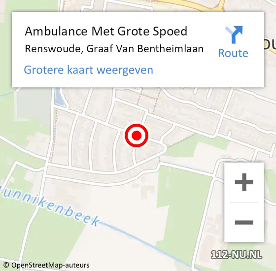 Locatie op kaart van de 112 melding: Ambulance Met Grote Spoed Naar Renswoude, Graaf Van Bentheimlaan op 19 augustus 2015 17:02