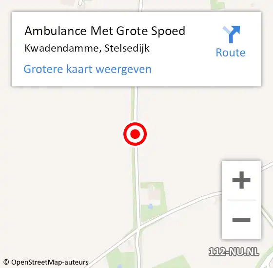 Locatie op kaart van de 112 melding: Ambulance Met Grote Spoed Naar Kwadendamme, Stelsedijk op 19 augustus 2015 17:10