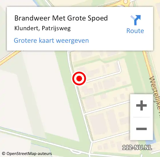 Locatie op kaart van de 112 melding: Brandweer Met Grote Spoed Naar Klundert, Patrijsweg op 19 augustus 2015 17:16