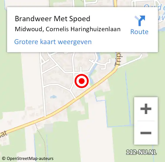 Locatie op kaart van de 112 melding: Brandweer Met Spoed Naar Midwoud, Cornelis Haringhuizenlaan op 19 augustus 2015 18:21