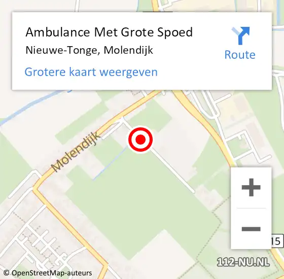 Locatie op kaart van de 112 melding: Ambulance Met Grote Spoed Naar Nieuwe-Tonge, Molendijk op 19 augustus 2015 19:42