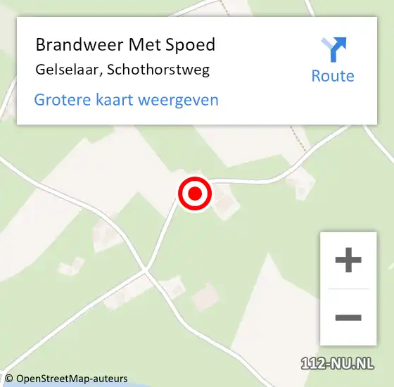 Locatie op kaart van de 112 melding: Brandweer Met Spoed Naar Gelselaar, Schothorstweg op 19 augustus 2015 20:06