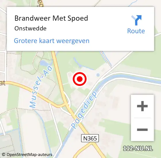 Locatie op kaart van de 112 melding: Brandweer Met Spoed Naar Onstwedde op 19 augustus 2015 20:22