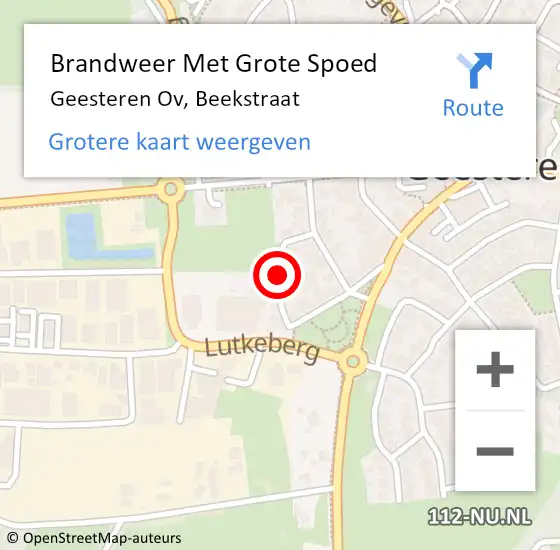 Locatie op kaart van de 112 melding: Brandweer Met Grote Spoed Naar Geesteren Ov, Beekstraat op 17 november 2013 23:09