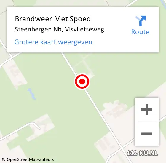 Locatie op kaart van de 112 melding: Brandweer Met Spoed Naar Steenbergen Nb, Visvlietseweg op 19 augustus 2015 22:22