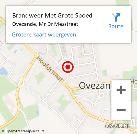 Locatie op kaart van de 112 melding: Brandweer Met Grote Spoed Naar Ovezande op 19 augustus 2015 23:15