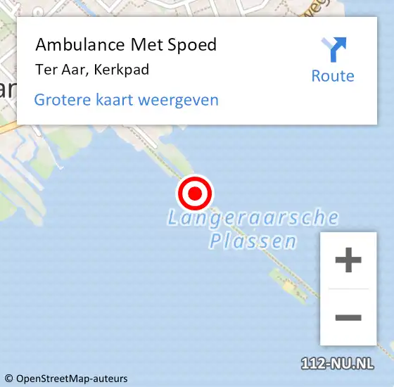 Locatie op kaart van de 112 melding: Ambulance Met Spoed Naar Ter Aar, Kerkpad op 20 augustus 2015 03:43