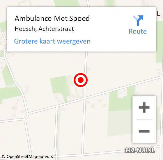 Locatie op kaart van de 112 melding: Ambulance Met Spoed Naar Heesch, Achterstraat op 20 augustus 2015 05:46