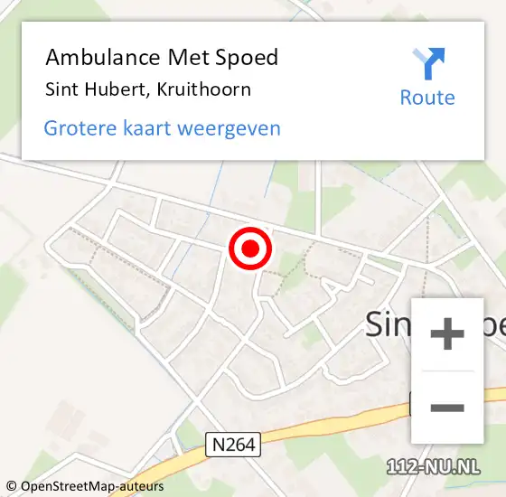 Locatie op kaart van de 112 melding: Ambulance Met Spoed Naar Sint Hubert, Kruithoorn op 20 augustus 2015 07:51