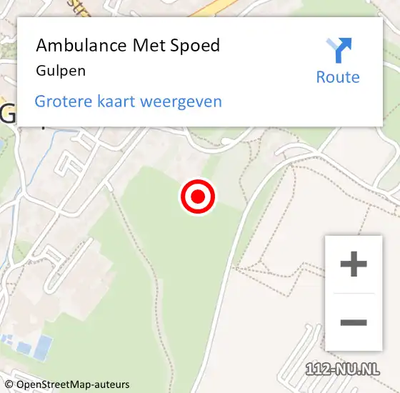 Locatie op kaart van de 112 melding: Ambulance Met Spoed Naar Gulpen op 20 augustus 2015 09:18