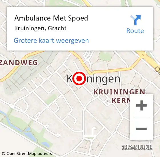 Locatie op kaart van de 112 melding: Ambulance Met Spoed Naar Kruiningen, Gracht op 20 augustus 2015 10:58