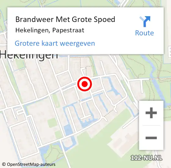 Locatie op kaart van de 112 melding: Brandweer Met Grote Spoed Naar Hekelingen, Papestraat op 20 augustus 2015 11:25