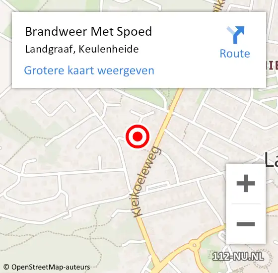 Locatie op kaart van de 112 melding: Brandweer Met Spoed Naar Landgraaf, Keulenheide op 20 augustus 2015 12:58