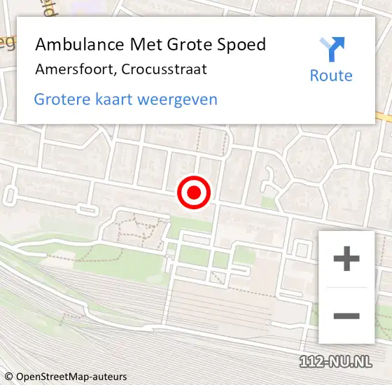 Locatie op kaart van de 112 melding: Ambulance Met Grote Spoed Naar Amersfoort, Crocusstraat op 13 september 2013 08:34