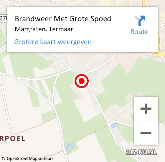 Locatie op kaart van de 112 melding: Brandweer Met Grote Spoed Naar Margraten, Termaar op 20 augustus 2015 15:40