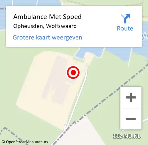 Locatie op kaart van de 112 melding: Ambulance Met Spoed Naar Opheusden, Wolfswaard op 20 augustus 2015 15:52