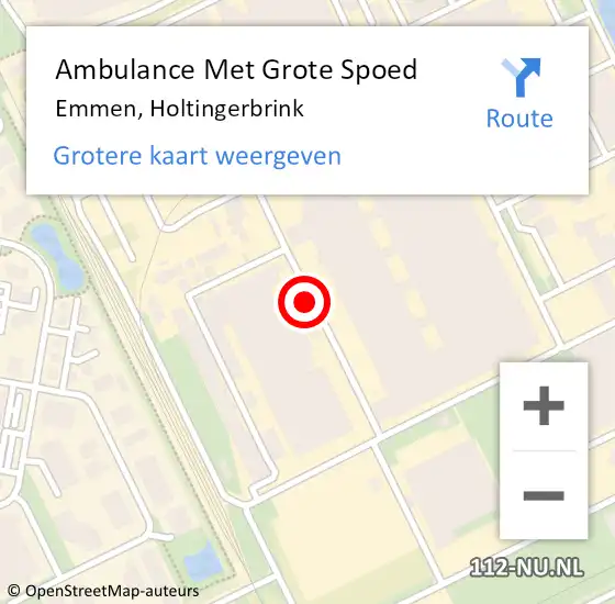 Locatie op kaart van de 112 melding: Ambulance Met Grote Spoed Naar Emmen, Holtingerbrink op 18 november 2013 02:53