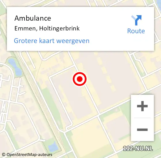 Locatie op kaart van de 112 melding: Ambulance Emmen, Holtingerbrink op 18 november 2013 02:55