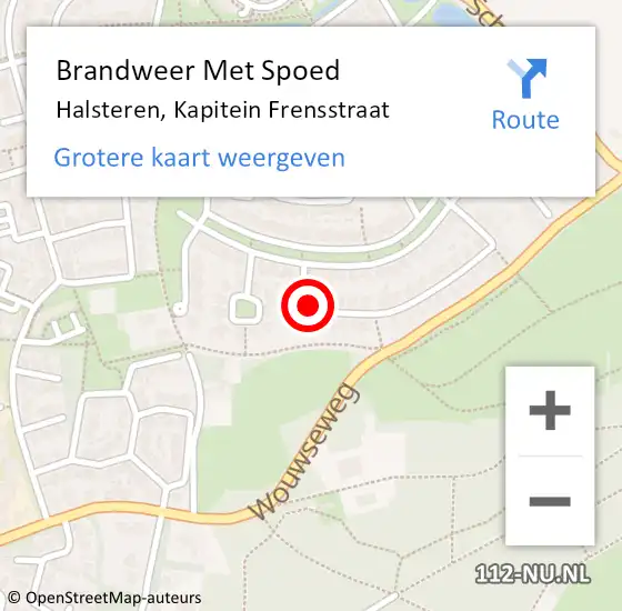 Locatie op kaart van de 112 melding: Brandweer Met Spoed Naar Halsteren, Kapitein Frensstraat op 20 augustus 2015 19:09