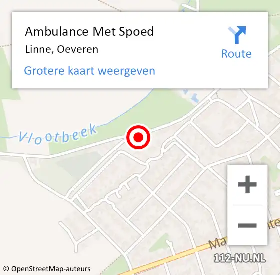 Locatie op kaart van de 112 melding: Ambulance Met Spoed Naar Linne, Oeveren op 20 augustus 2015 21:36