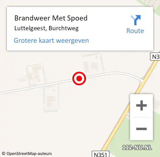 Locatie op kaart van de 112 melding: Brandweer Met Spoed Naar Luttelgeest, Burchtweg op 20 augustus 2015 21:42